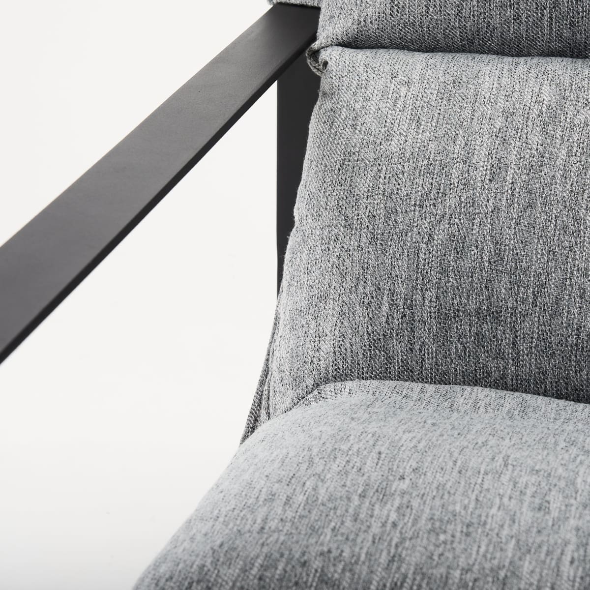 Guilia Accent Chair Castlerock Gray Fabric | Black Metal - accent-chairs