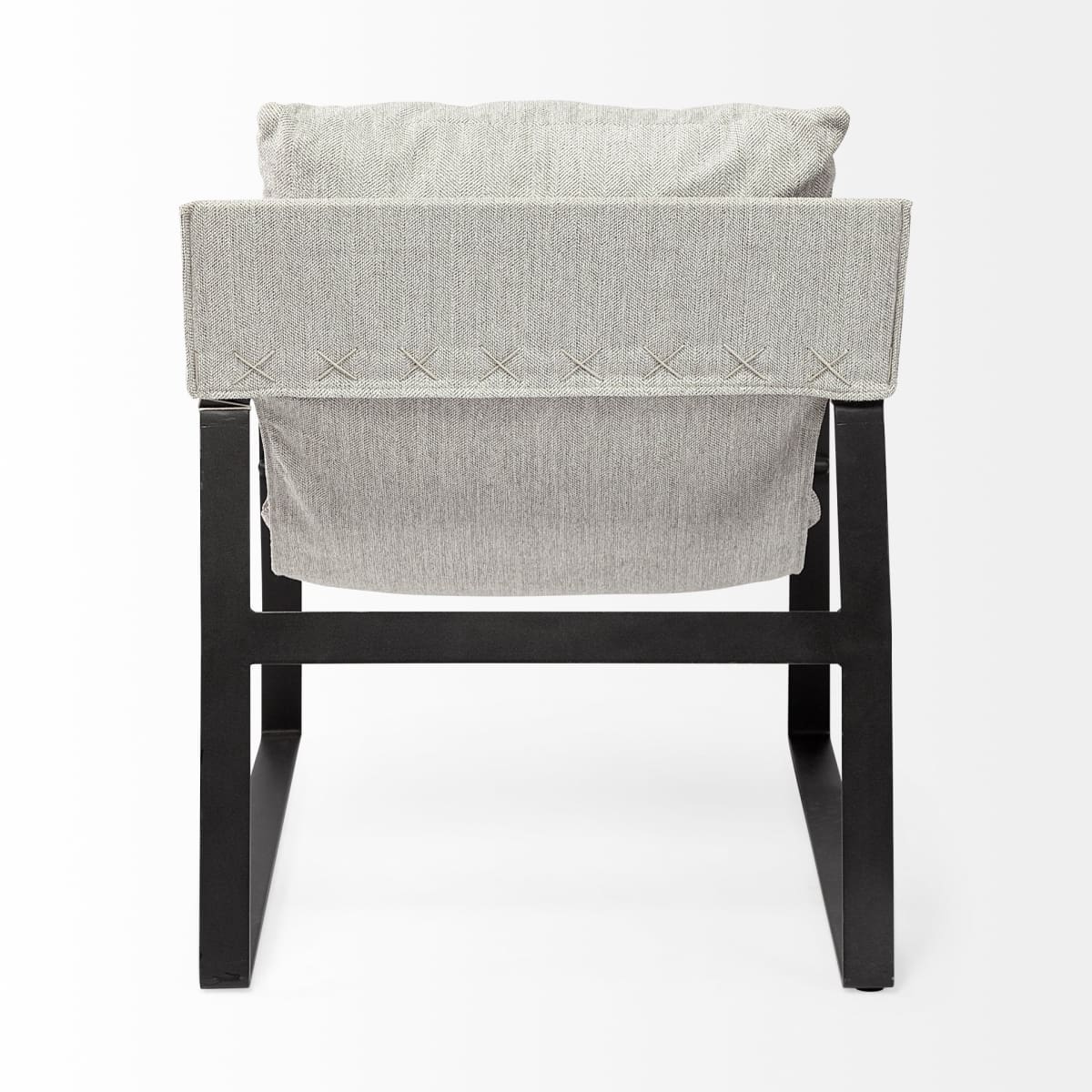 Guilia Accent Chair Frost Gray Fabric | Black Metal - accent-chairs