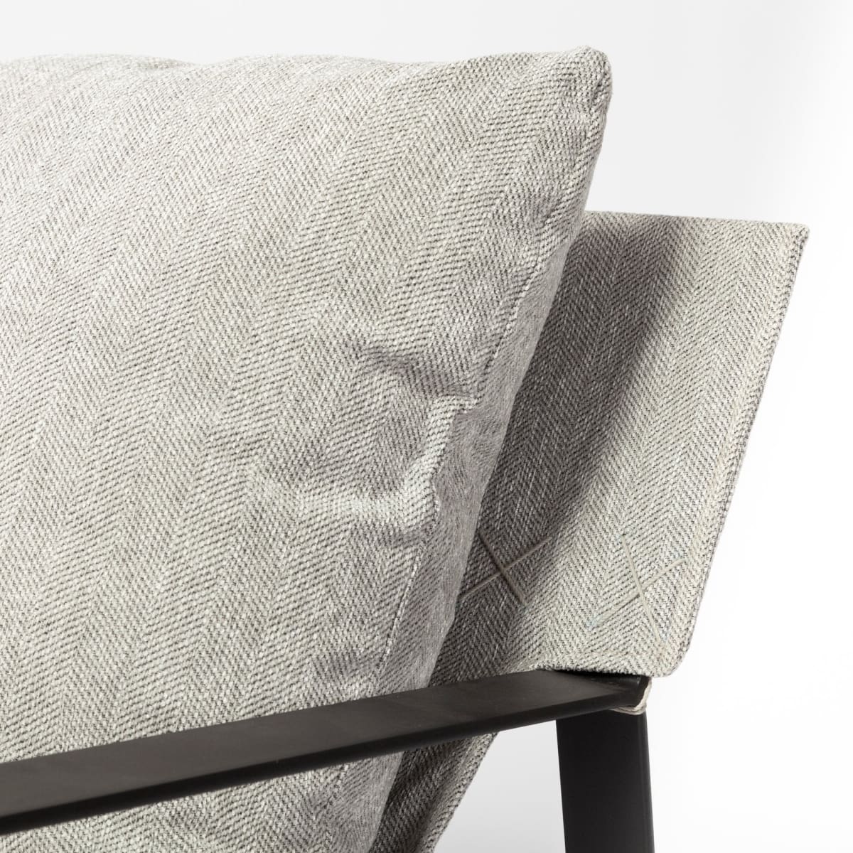 Guilia Accent Chair Frost Gray Fabric | Black Metal - accent-chairs