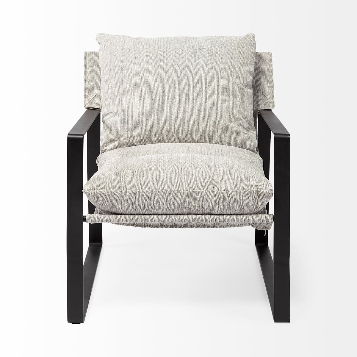 Guilia Accent Chair Frost Gray Fabric | Black Metal - accent-chairs