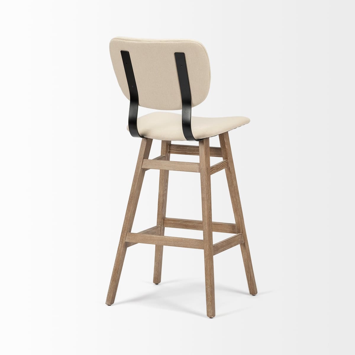 Haden Bar Counter Stool Cream Fabric | Brown Wood | Bar - bar-stools