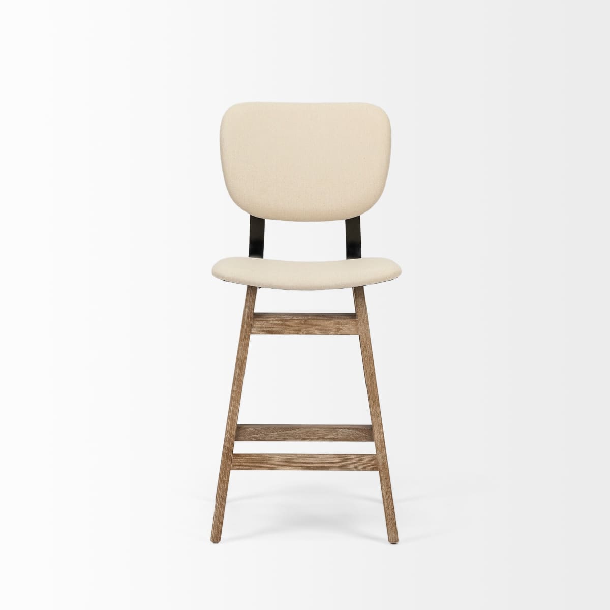 Haden Bar Counter Stool Cream Fabric | Brown Wood | Counter - bar-stools