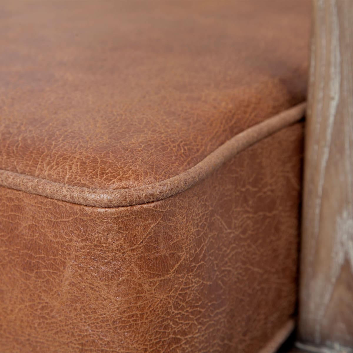 Harman Leather Accent Chair Brown Leather | Brown Wood - accent-chairs