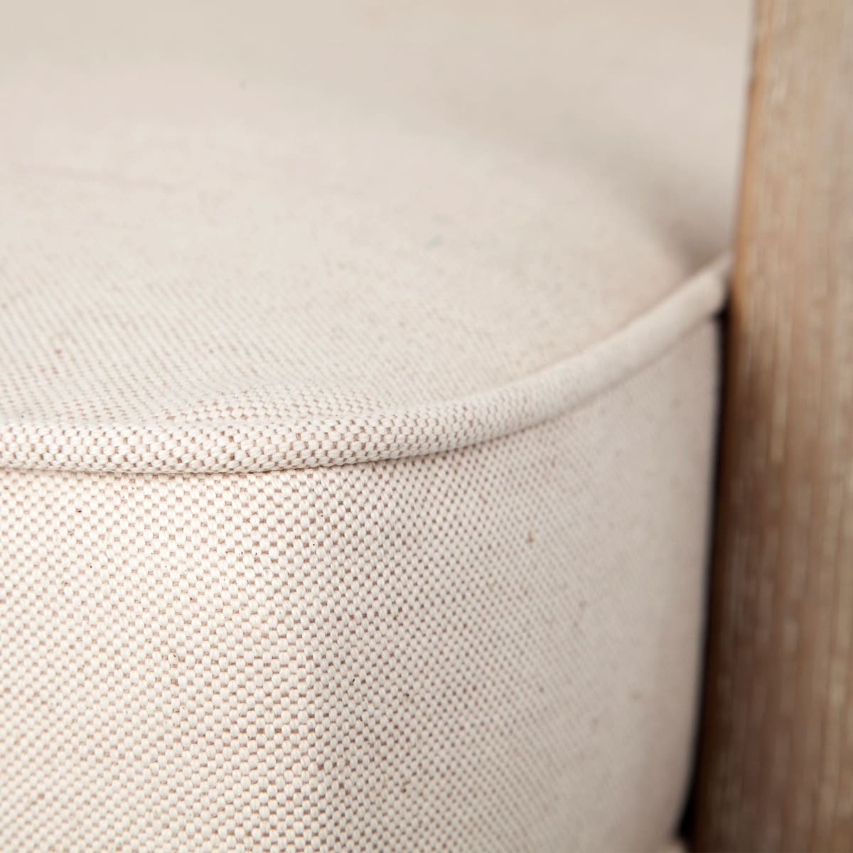Harman Upholstered Accent Chair Off-White Fabric | Brown Wood - accent-chairs