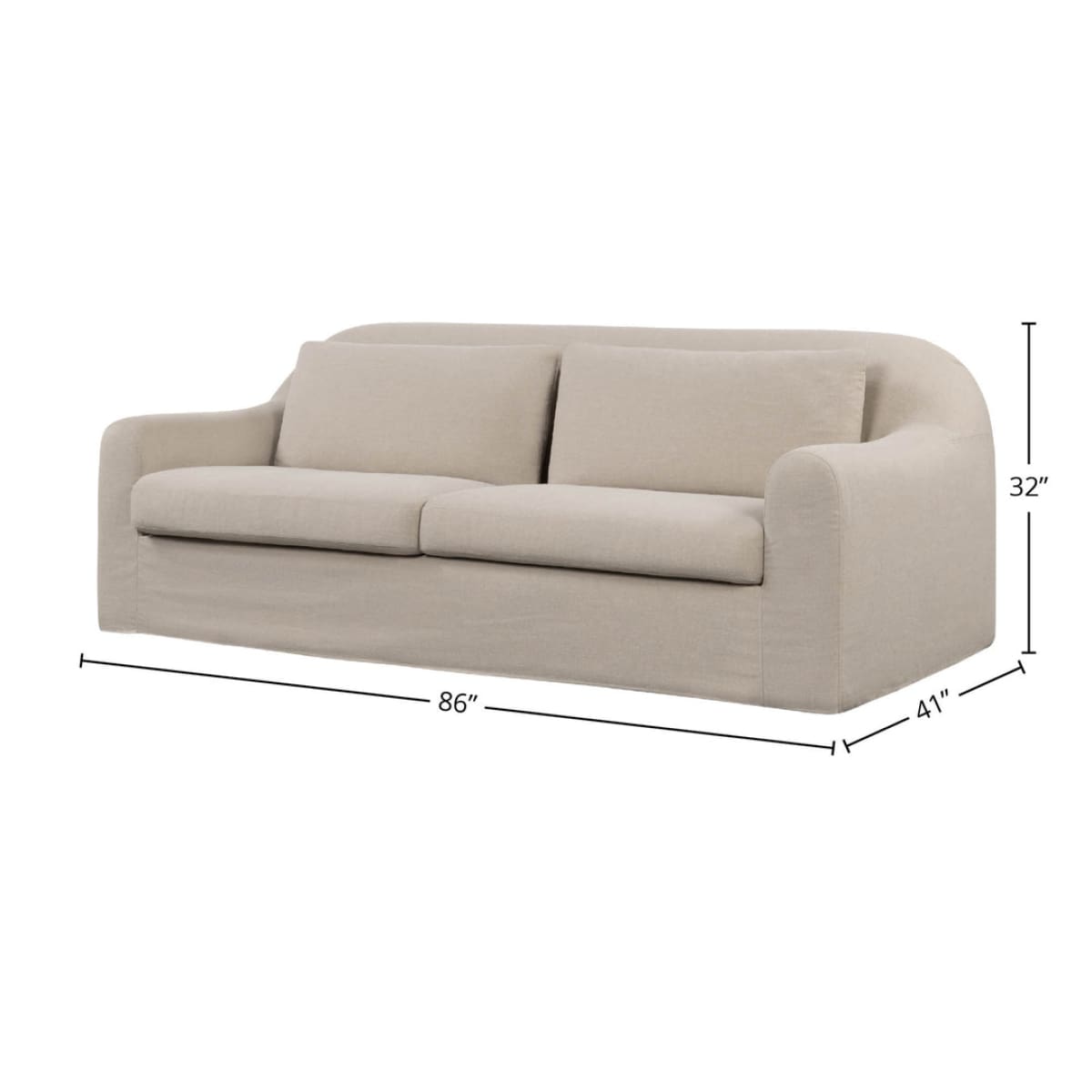 Harper Slipcover Sofa - Linen Malt - lh-import-sofas