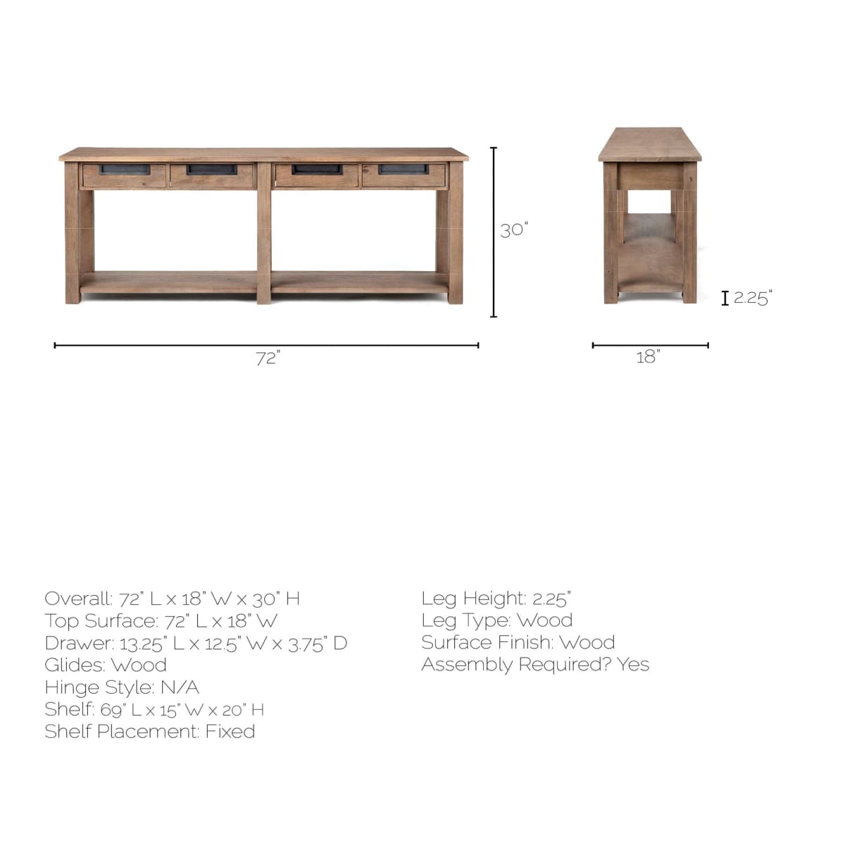 Harrelson Console Table Brown Wood - console-tables