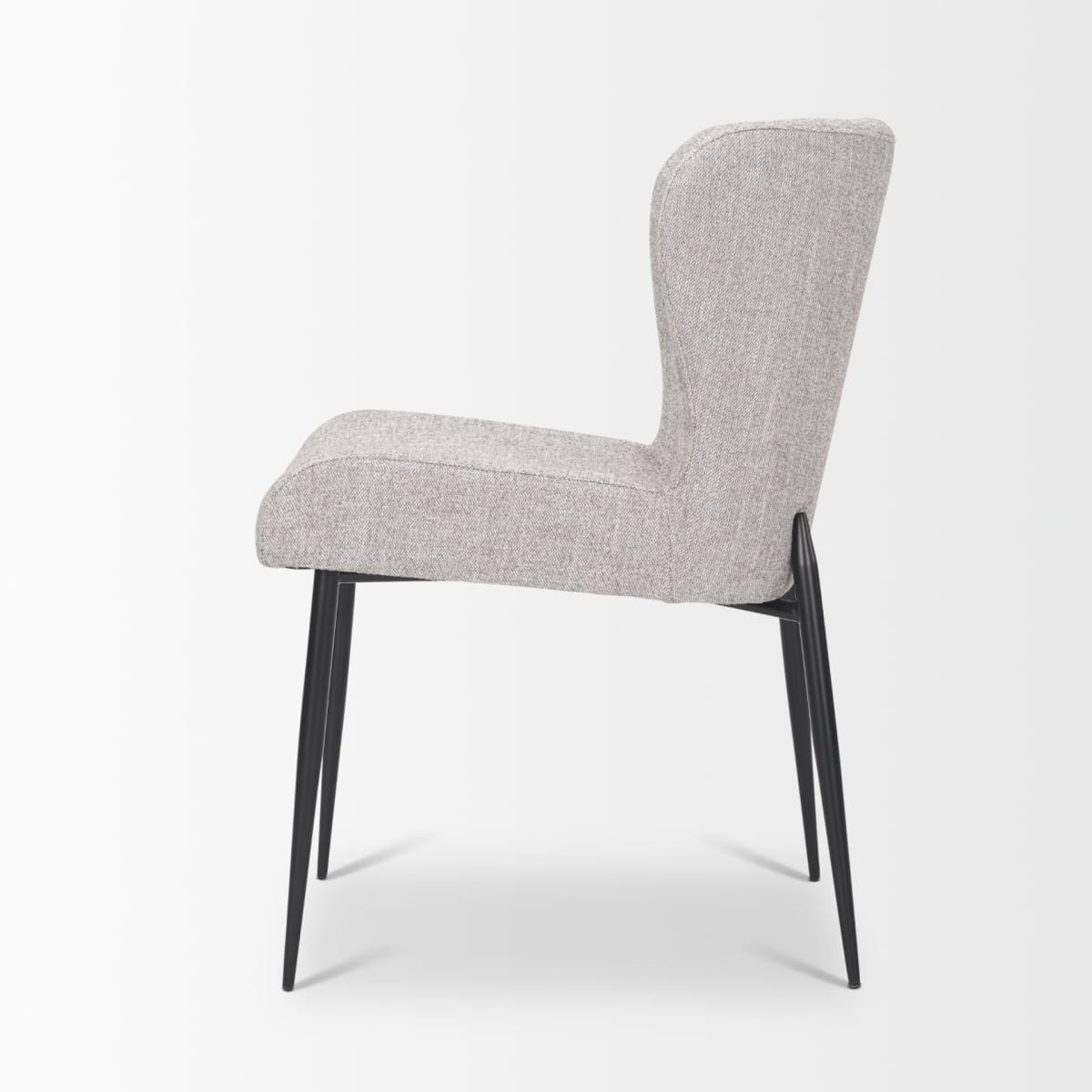 Hartt Dining Chair Gray Fabric | Black Metal - dining-chairs