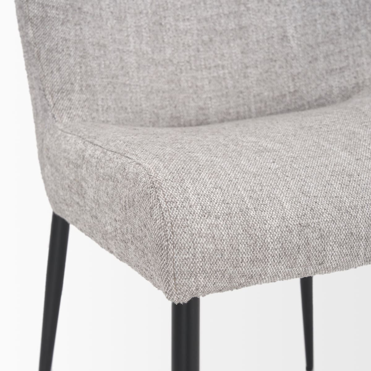 Hartt Dining Chair Gray Fabric | Black Metal - dining-chairs