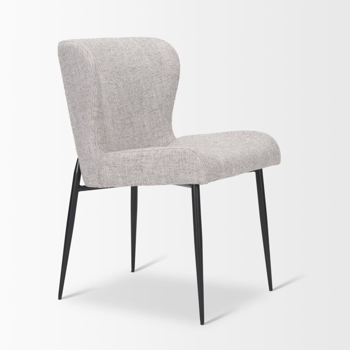 Hartt Dining Chair Gray Fabric | Black Metal - dining-chairs