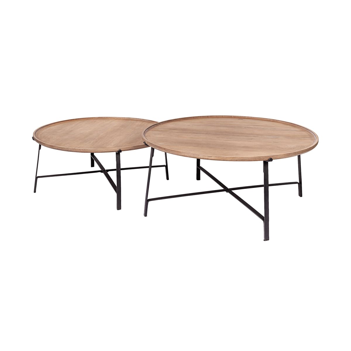 Helios Coffee Table Brown Wood | Black Metal - coffee-tables