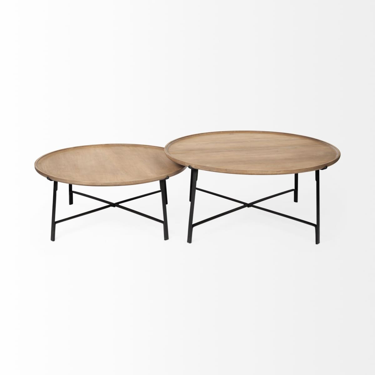 Helios Coffee Table Brown Wood | Black Metal - coffee-tables