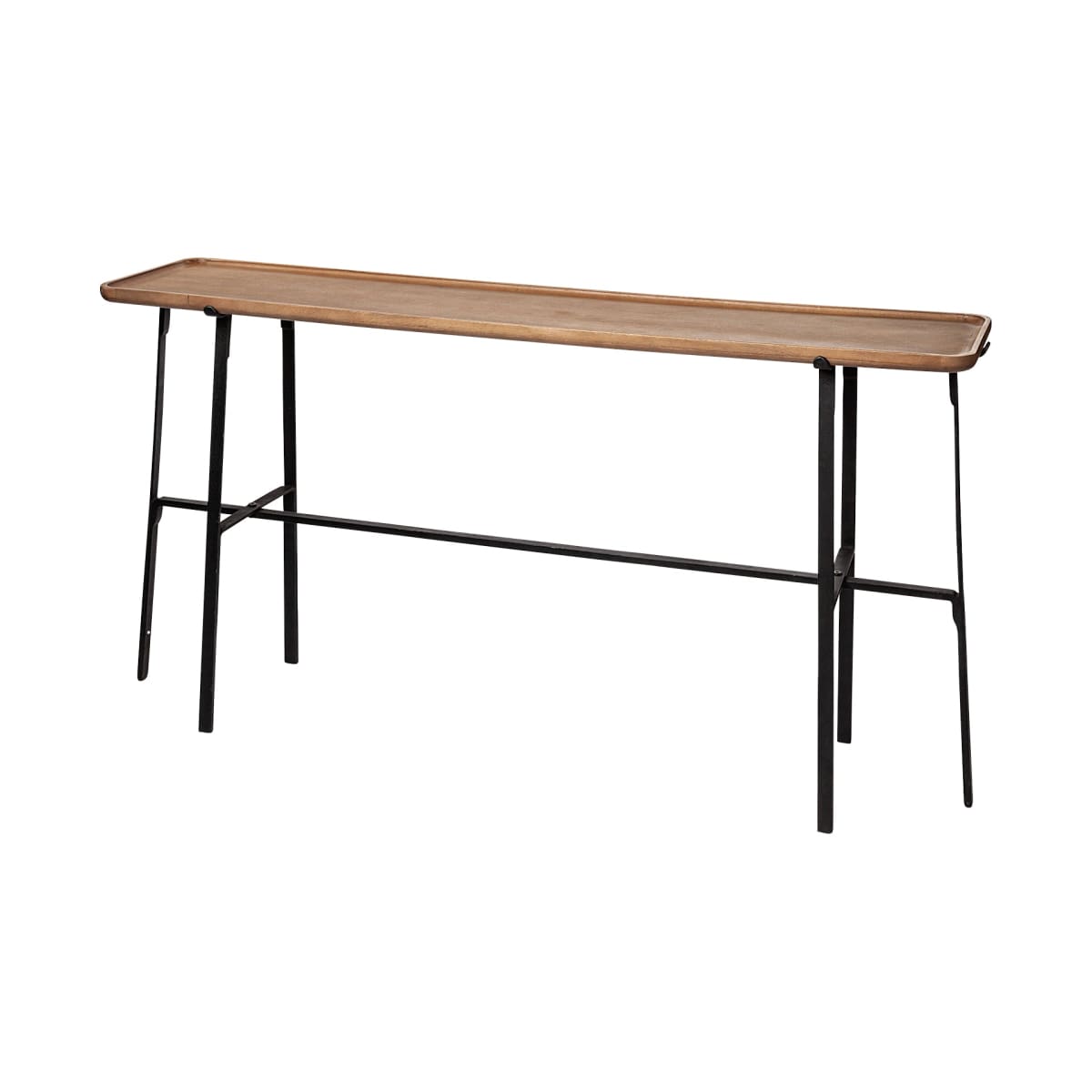 Helios Console Table Brown Wood | Black Metal - console-tables