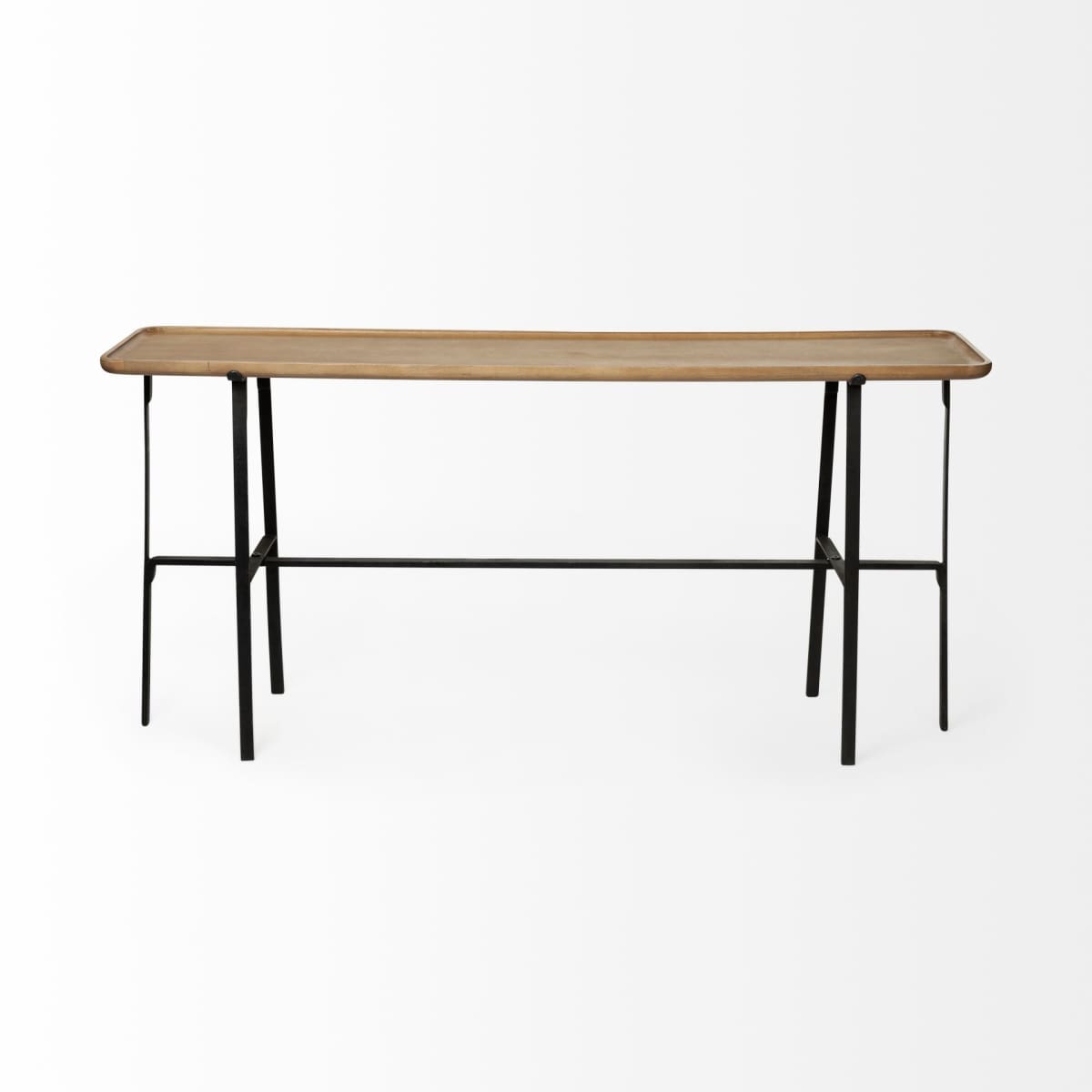 Helios Console Table Brown Wood | Black Metal - console-tables