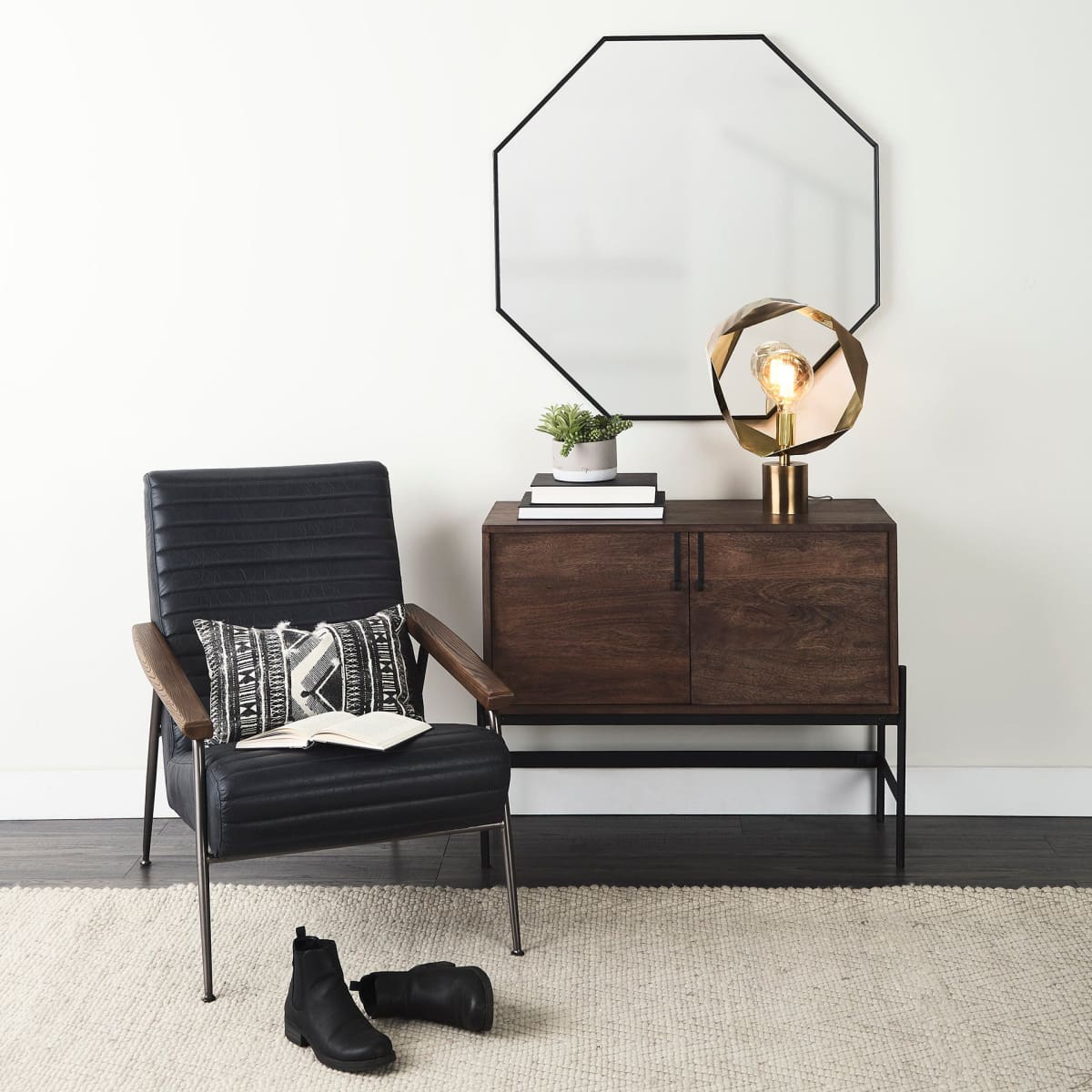 Helix Wall Mirror Black Metal | 37’’ - wall-mirrors-grouped