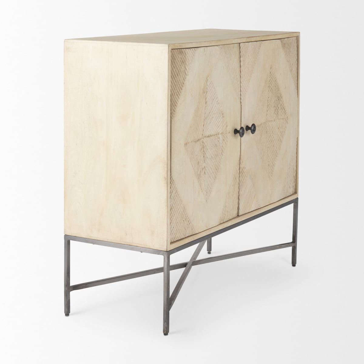 Hogarth Accent Cabinet Blonde Wood | Silver Metal - acc-chest-cabinets