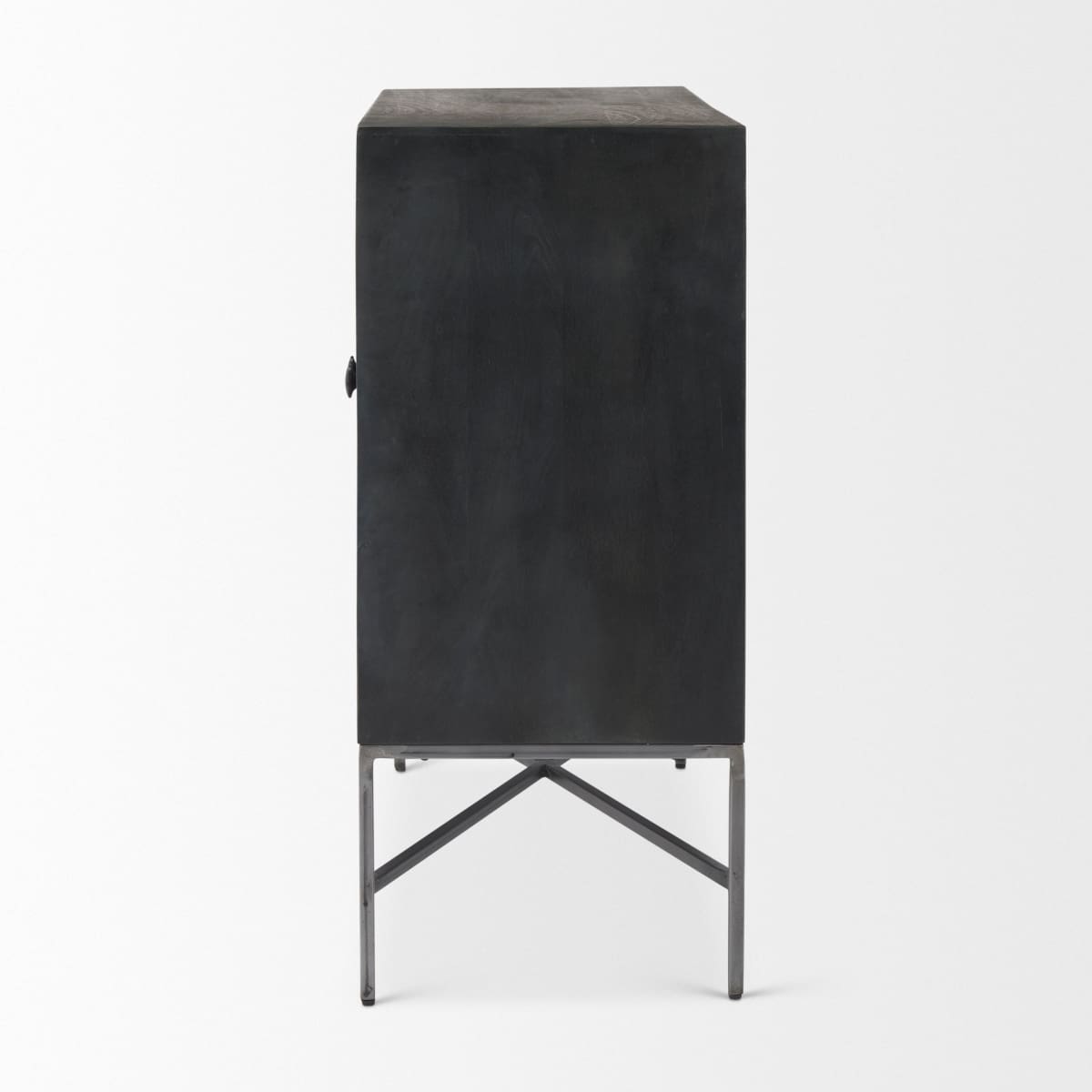 Hogarth Accent Cabinet Dark Brown & Black Wood | Silver Metal - acc-chest-cabinets