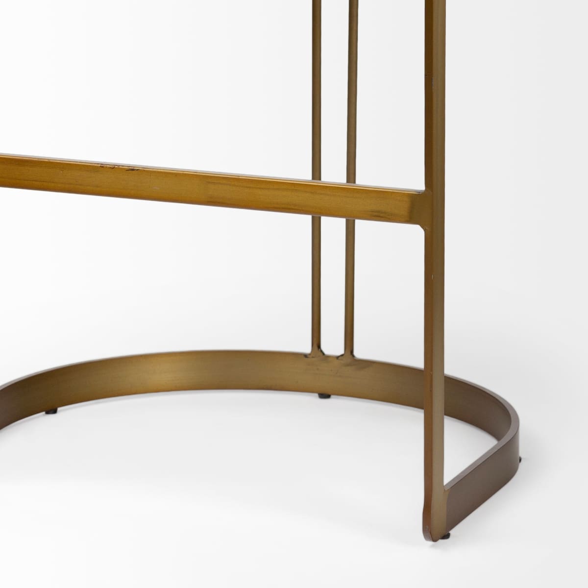 Hollyfield Bar Counter Stool Brown Leather | Gold Metal | Bar - bar-stools