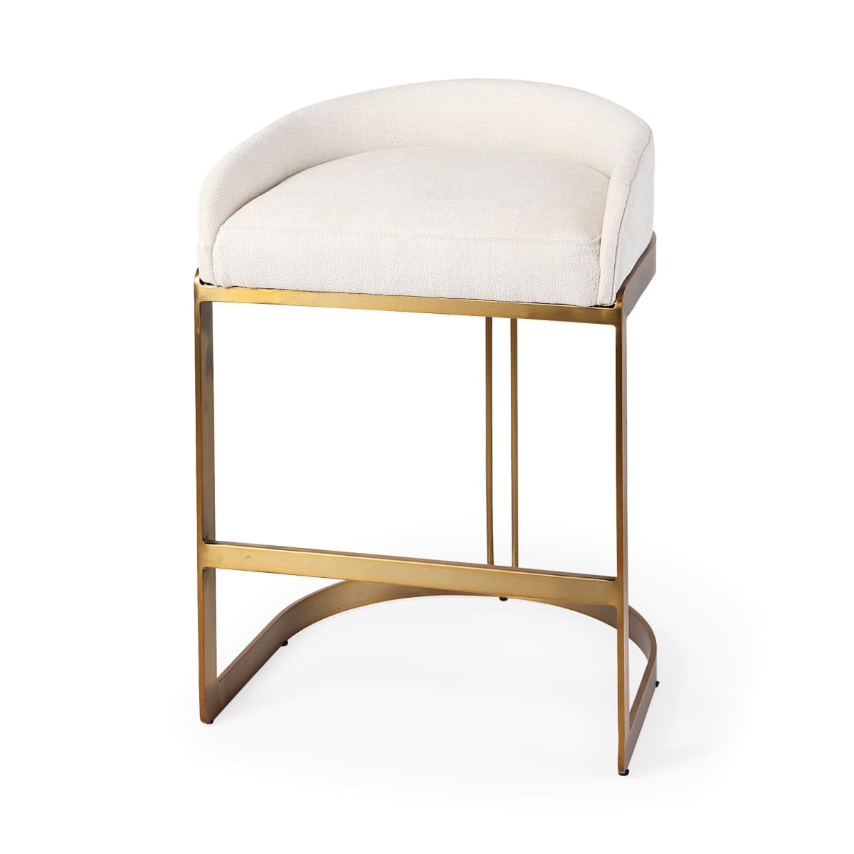 Hollyfield Bar Counter Stool Cream Fabric | Gold Metal | Counter - bar-stools