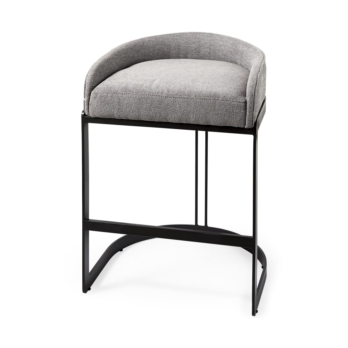 Hollyfield Bar Counter Stool Gray Fabric | Gray Metal | Counter - bar-stools