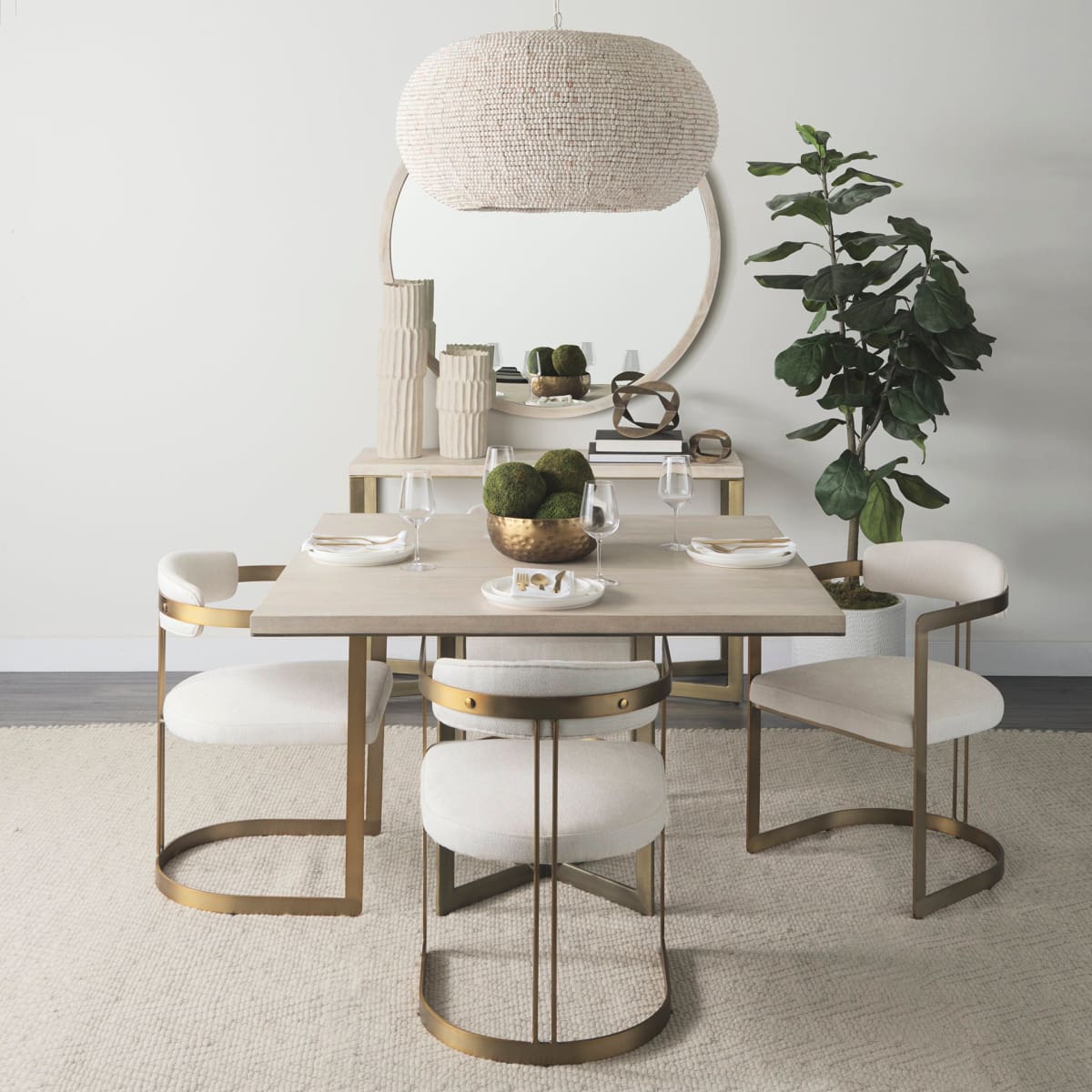 Hollyfield Dining Chair Cream Fabric | Gold Metal - dining-chairs