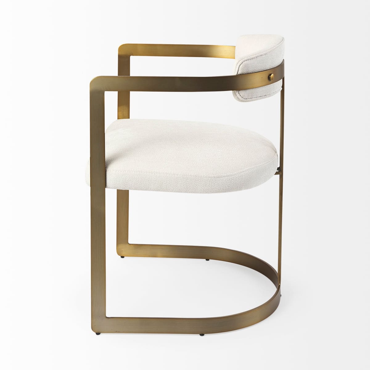Hollyfield Dining Chair Cream Fabric | Gold Metal - dining-chairs