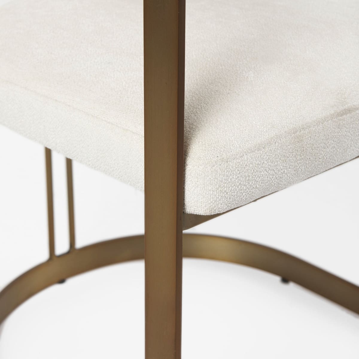 Hollyfield Dining Chair Cream Fabric | Gold Metal - dining-chairs