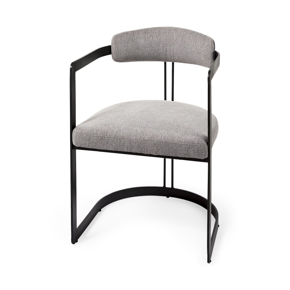 Hollyfield Dining Chair Gray Fabric | Black Metal - dining-chairs