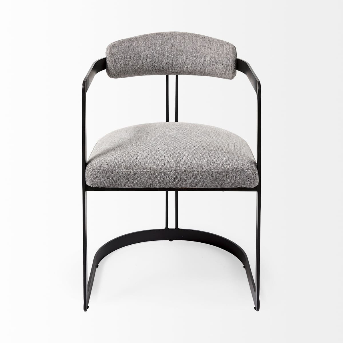 Hollyfield Dining Chair Gray Fabric | Black Metal - dining-chairs