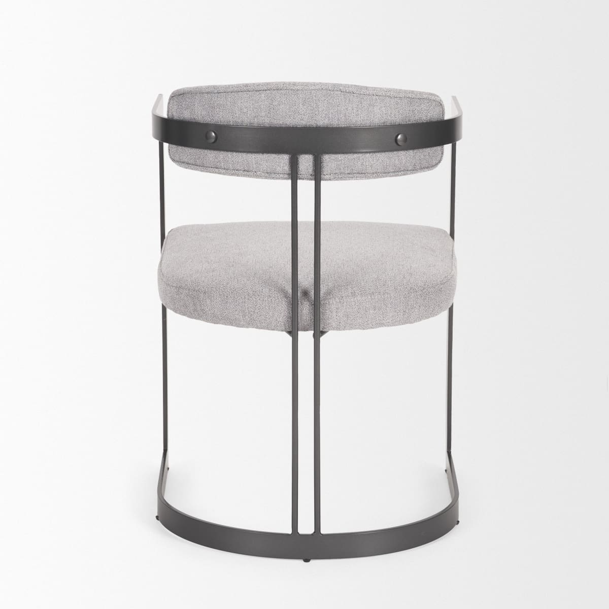 Hollyfield Upholstered Dining Chair Gray Fabric | Black Metal - dining-chairs