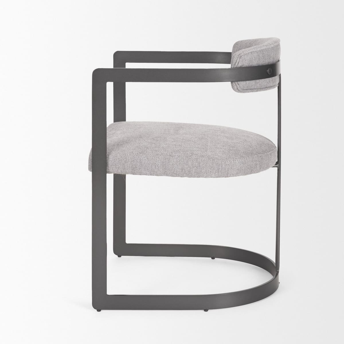 Hollyfield Upholstered Dining Chair Gray Fabric | Black Metal - dining-chairs