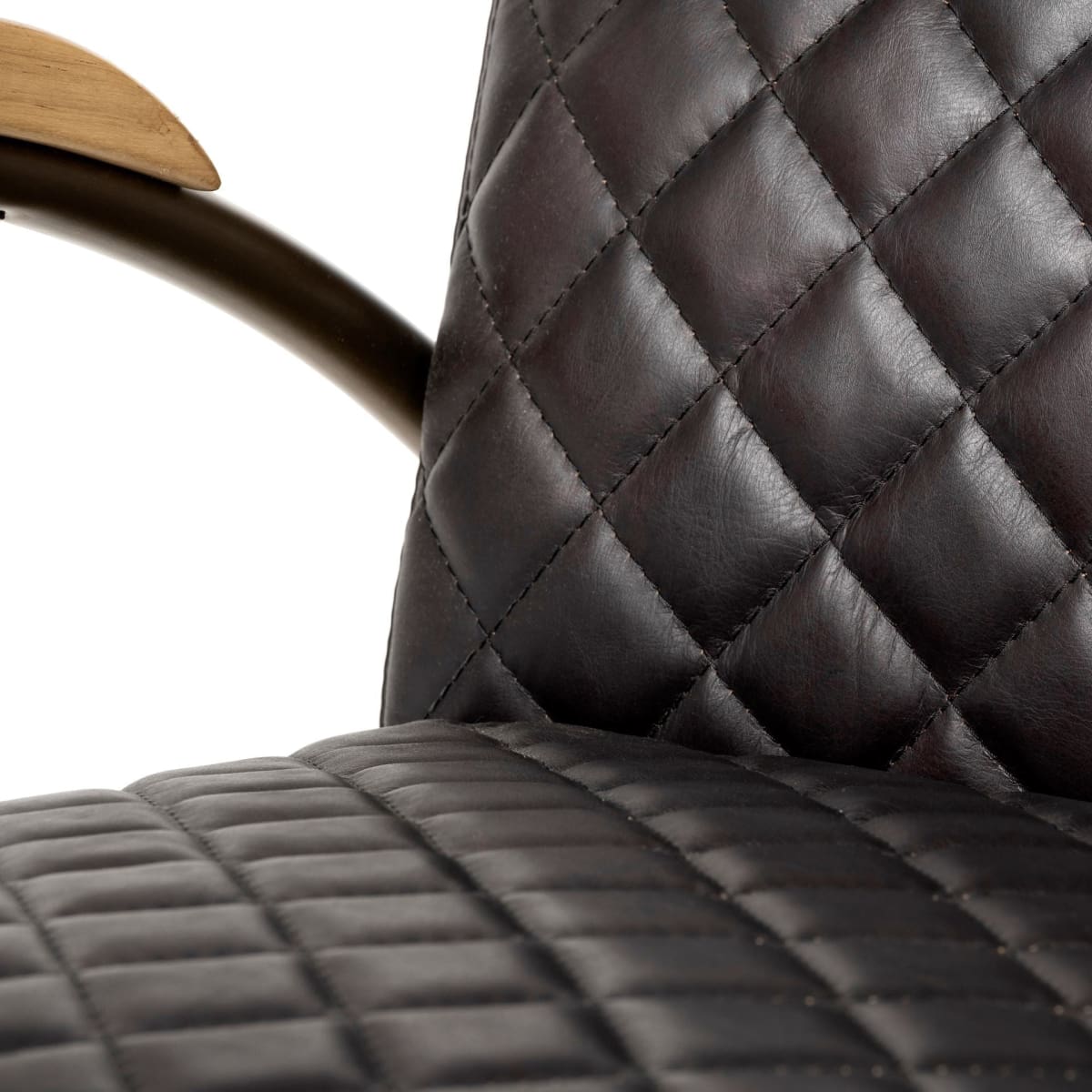 Horace Leather Accent Chair Black Leather | Gold Iron - accent-chairs