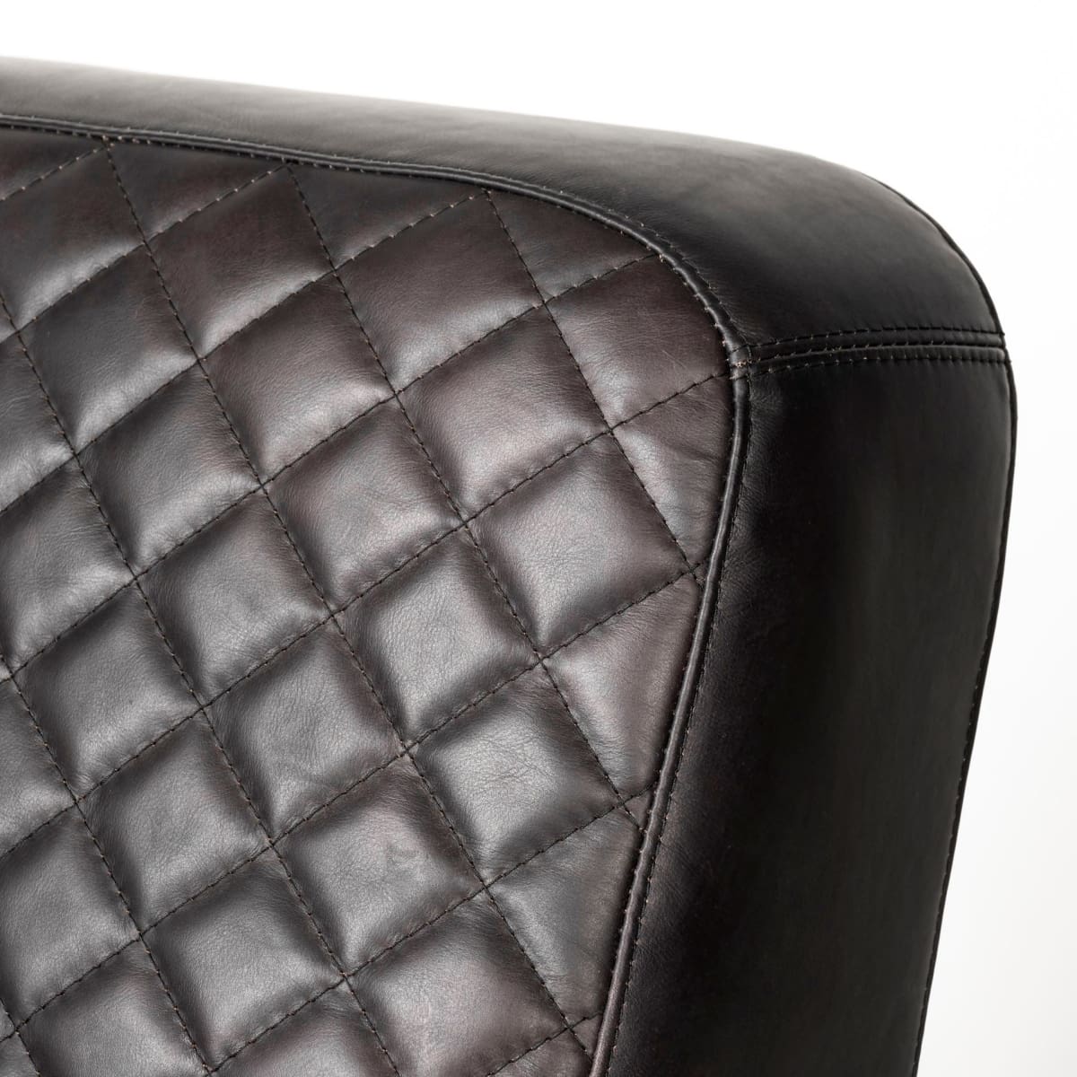 Horace Leather Accent Chair Black Leather | Gold Iron - accent-chairs