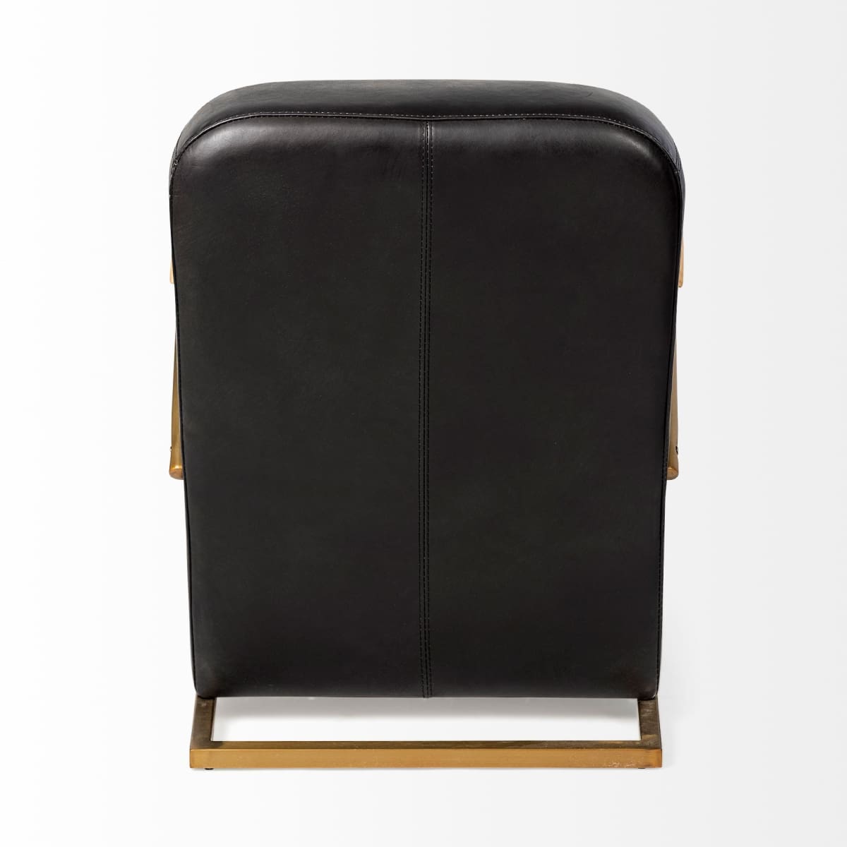 Horace Leather Accent Chair Black Leather | Gold Iron - accent-chairs