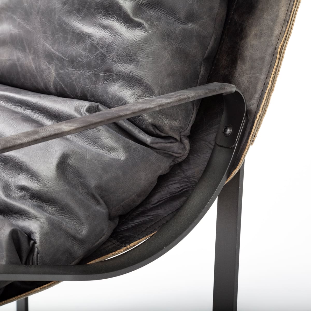 Hornet Leather Accent Chair Black Leather | Black Metak - accent-chairs