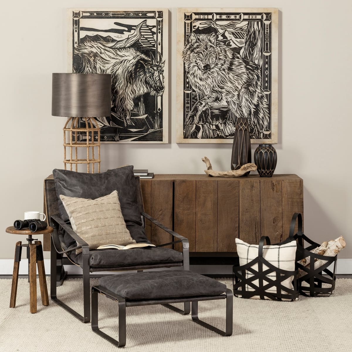 Hornet Leather Accent Chair Black Leather | Black Metak - accent-chairs