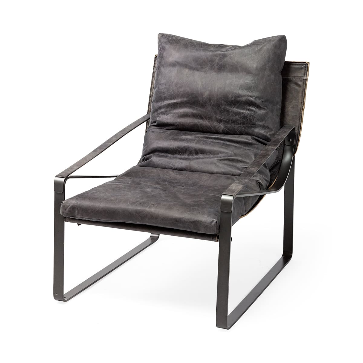 Hornet Leather Accent Chair Black Leather | Black Metak - accent-chairs