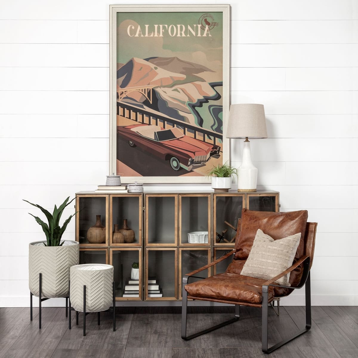 Hornet Leather Accent Chair Brown Leather | Black Metal - accent-chairs