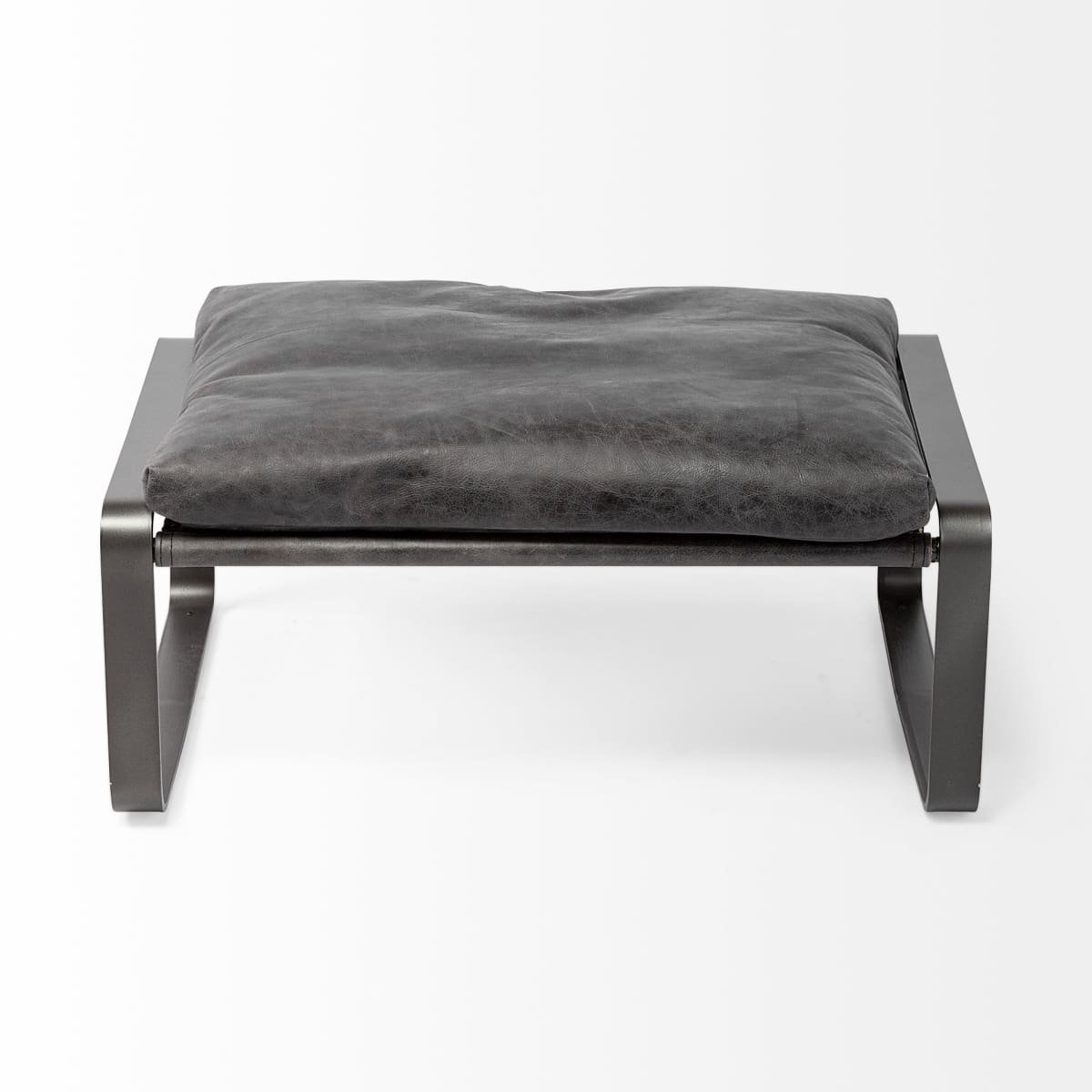 Black deals metal ottoman