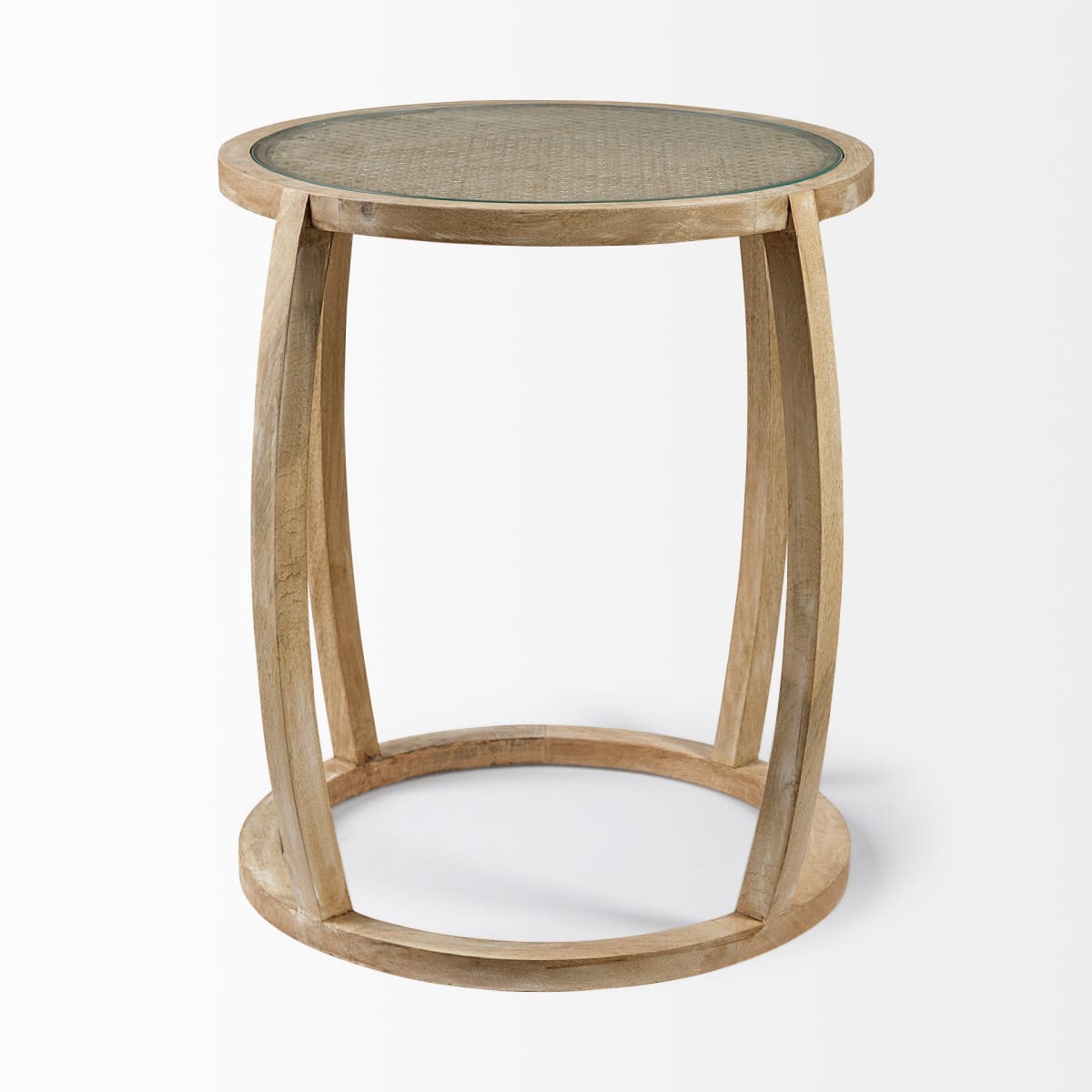 Hubbard Accent Table Brown Wood | Glass - accent-tables