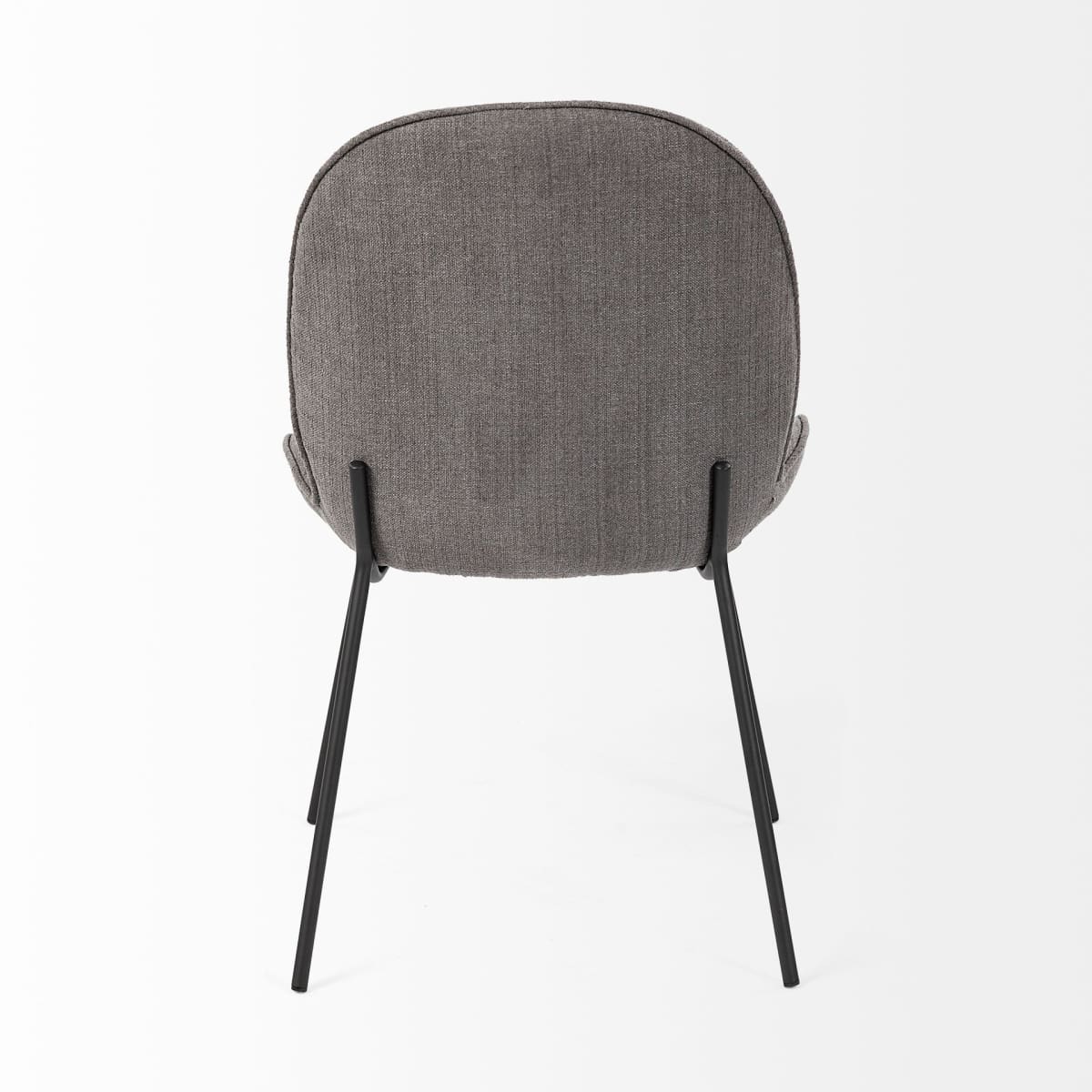 Inala Dining Chair Gray Fabric | Black Metal - dining-chairs
