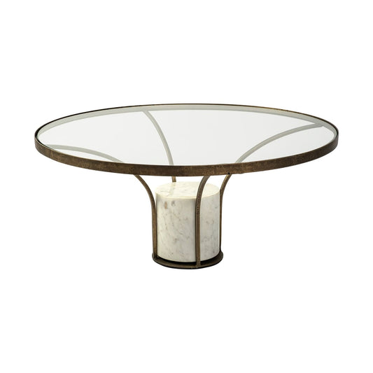 Jacinta Coffee Table Glass & Marble | Gold Metal - coffee-tables