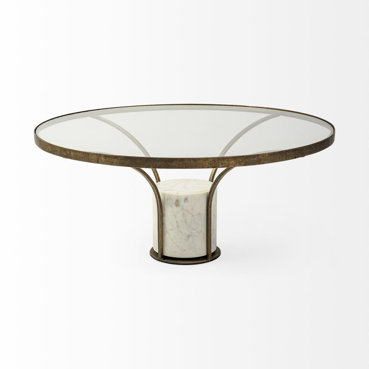 Jacinta Coffee Table Glass & Marble | Gold Metal - coffee-tables