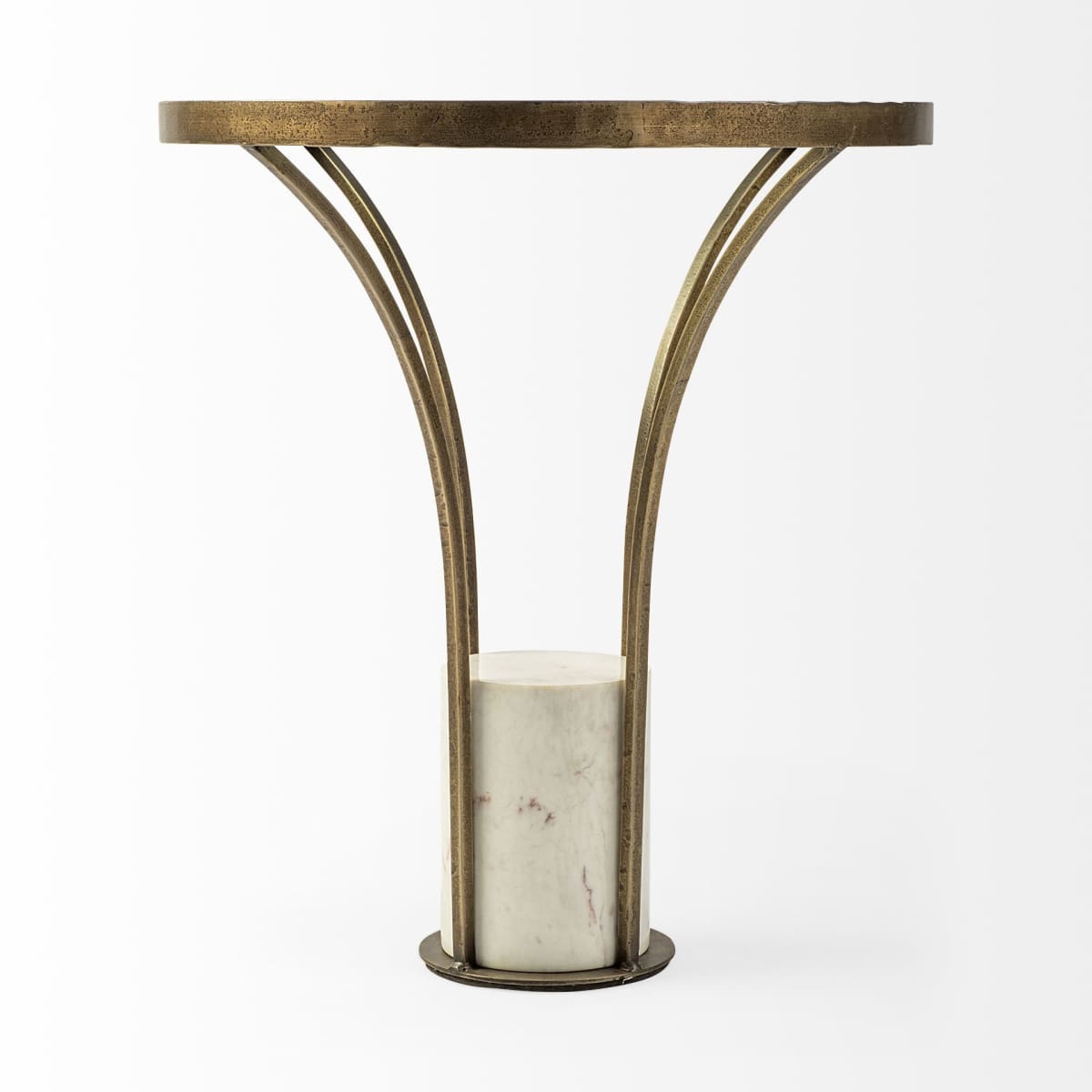Jacinta End Side Table Glass & Marble | Gold Metal - end-and-side-tables