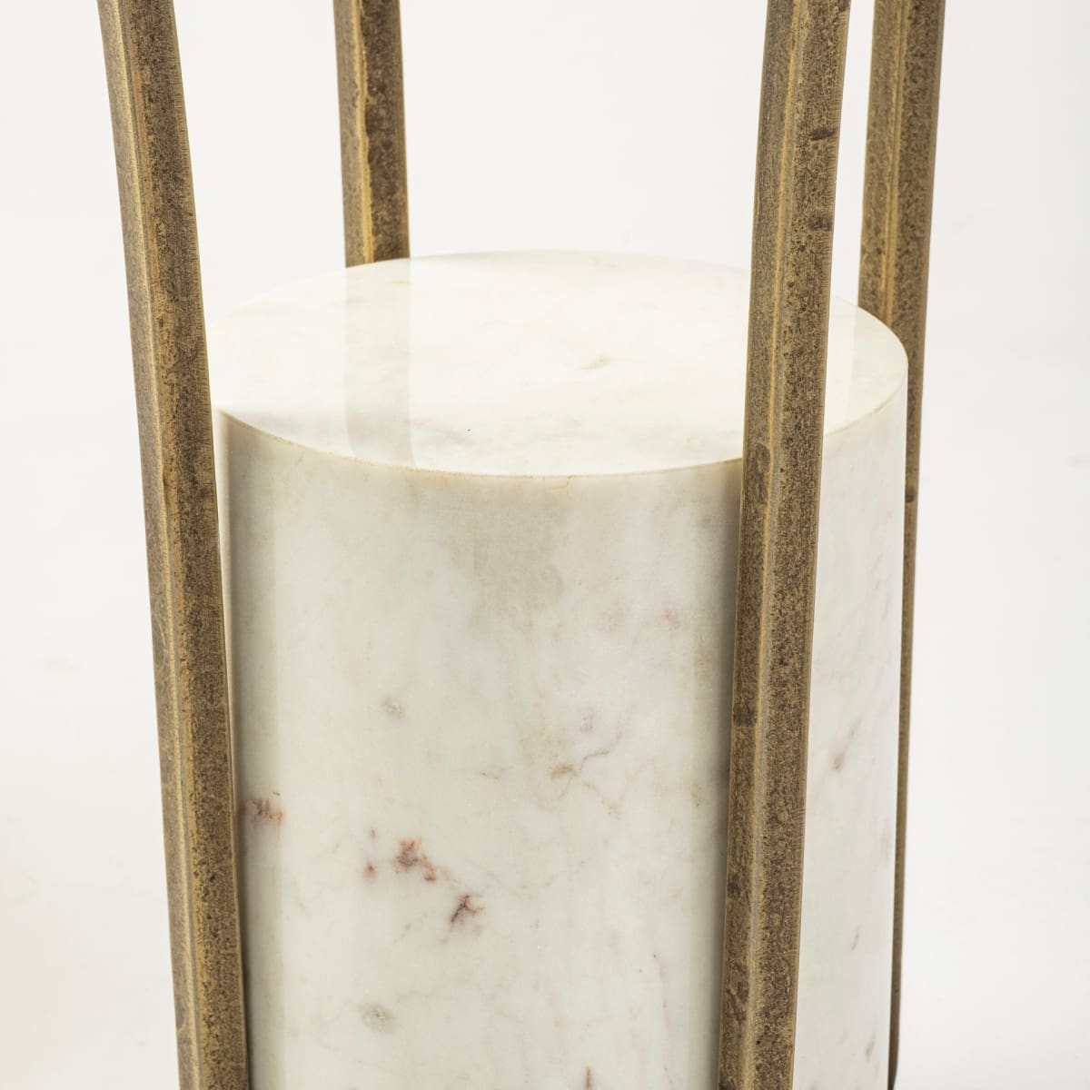 Jacinta End Side Table Glass & Marble | Gold Metal - end-and-side-tables