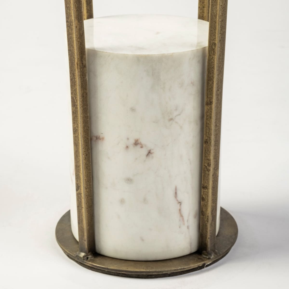 Jacinta End Side Table Glass & Marble | Gold Metal - end-and-side-tables