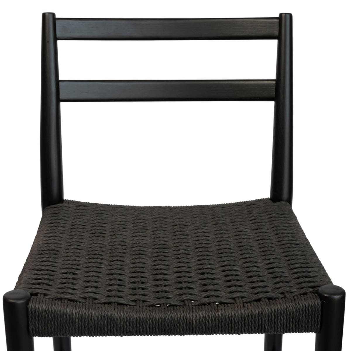 Jakarta Counter Stool With Back - Black/Black Woven Seat - lh-import-stools