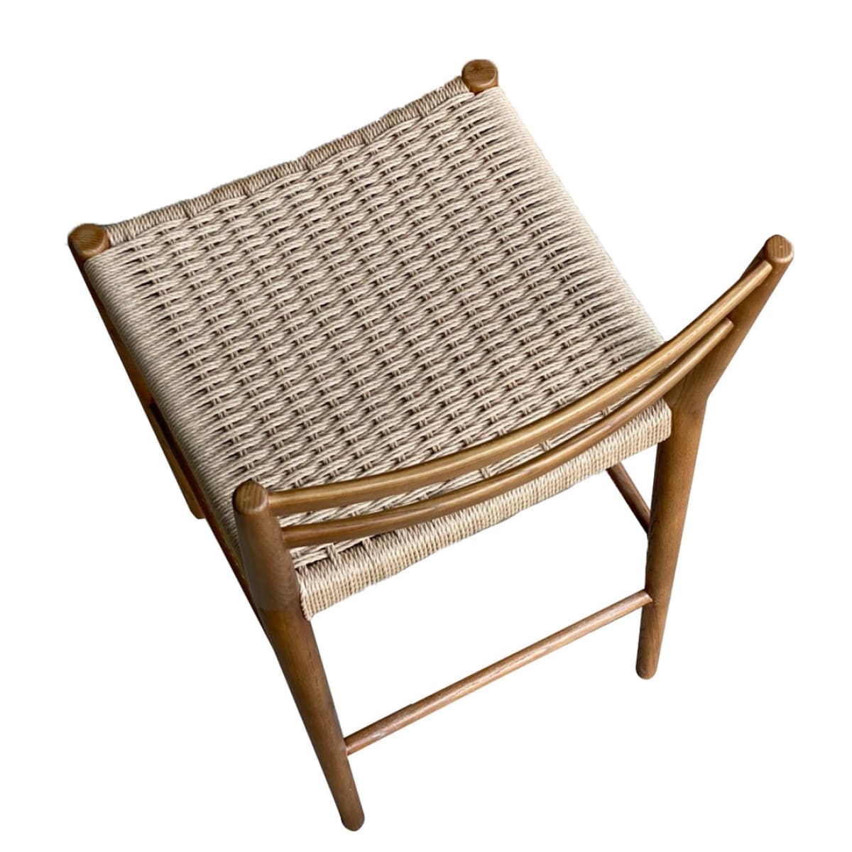 Jakarta Counter Stool With Back - Walnut/Natural Woven Seat - lh-import-stools