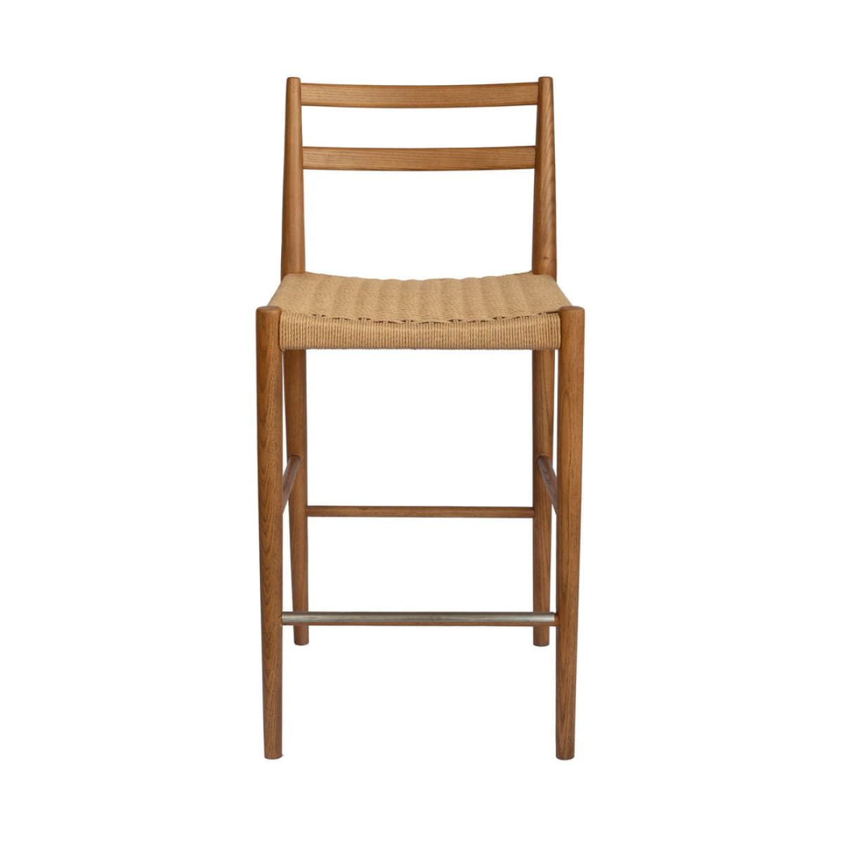 Jakarta Counter Stool With Back - Walnut/Natural Woven Seat - lh-import-stools