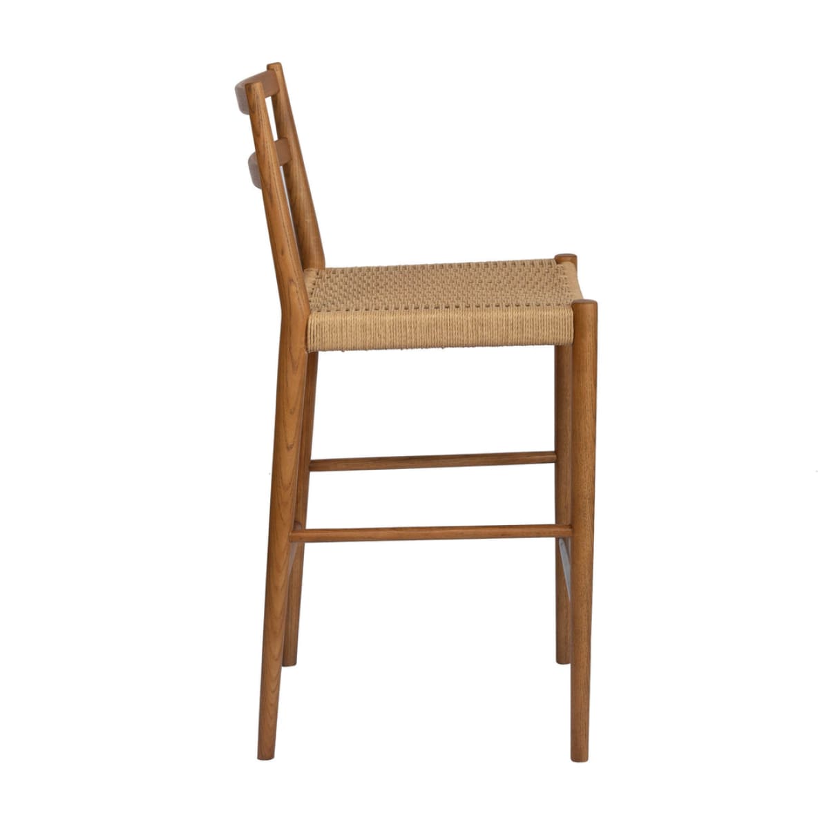 Jakarta Counter Stool With Back - Walnut/Natural Woven Seat - lh-import-stools