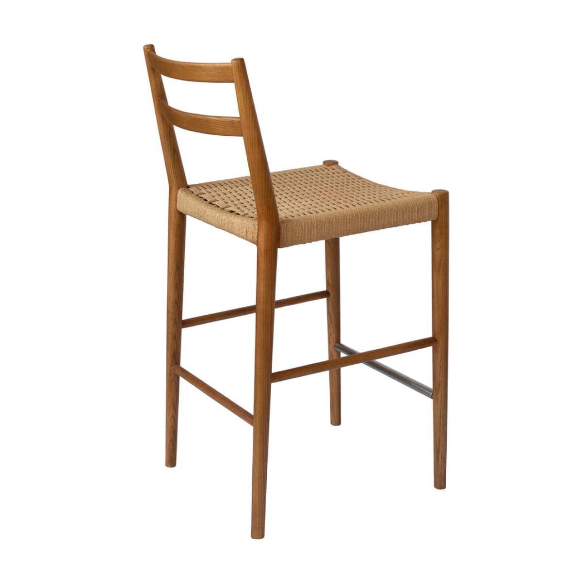 Jakarta Counter Stool With Back - Walnut/Natural Woven Seat - lh-import-stools